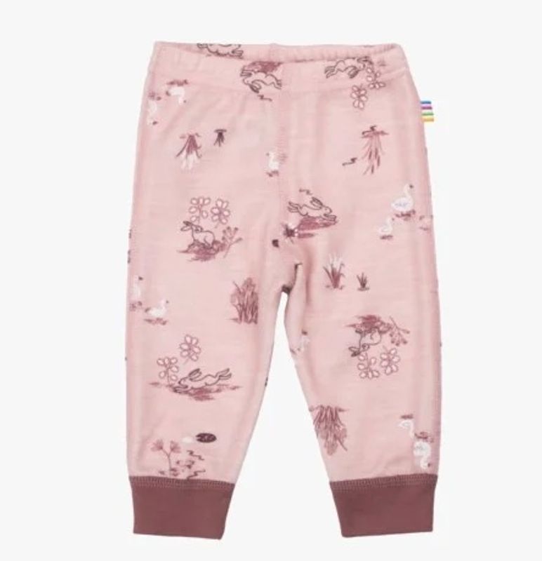 Joha ull/bambus leggings Goose - Lyserosa