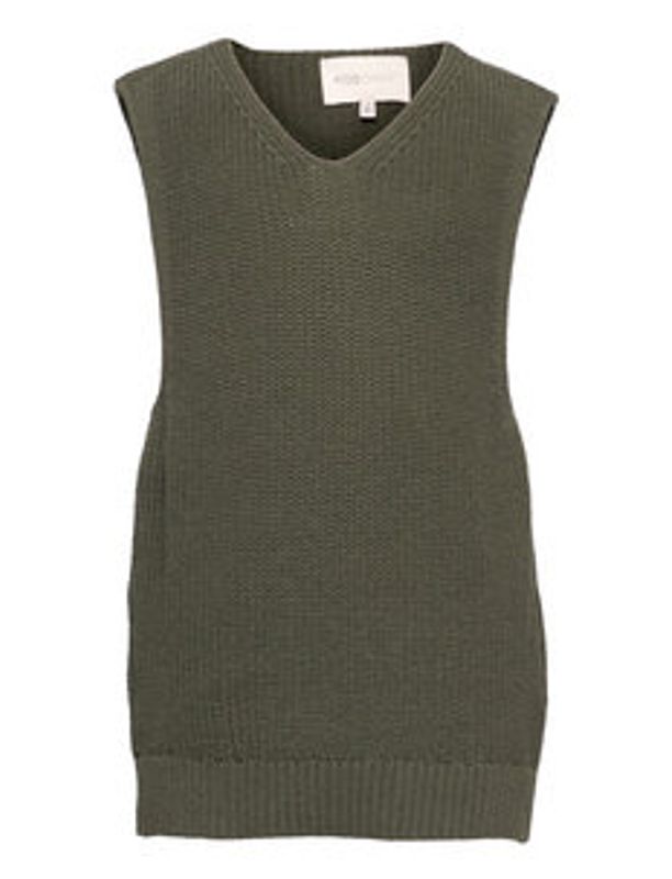 KonParis life v-neck vest - Rosin