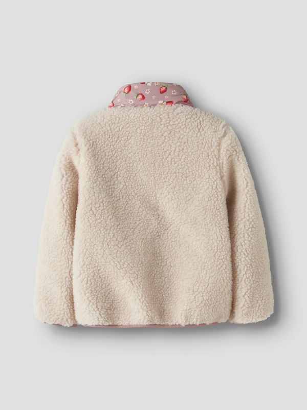 Name It Minna Teddy Jacket - Whitecap Gray/Strawberry