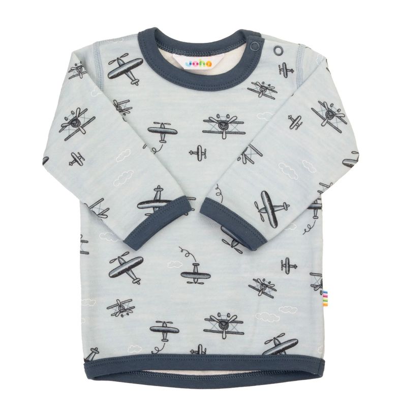 Joha ull/bambus trøye Propeller - Lyseblå