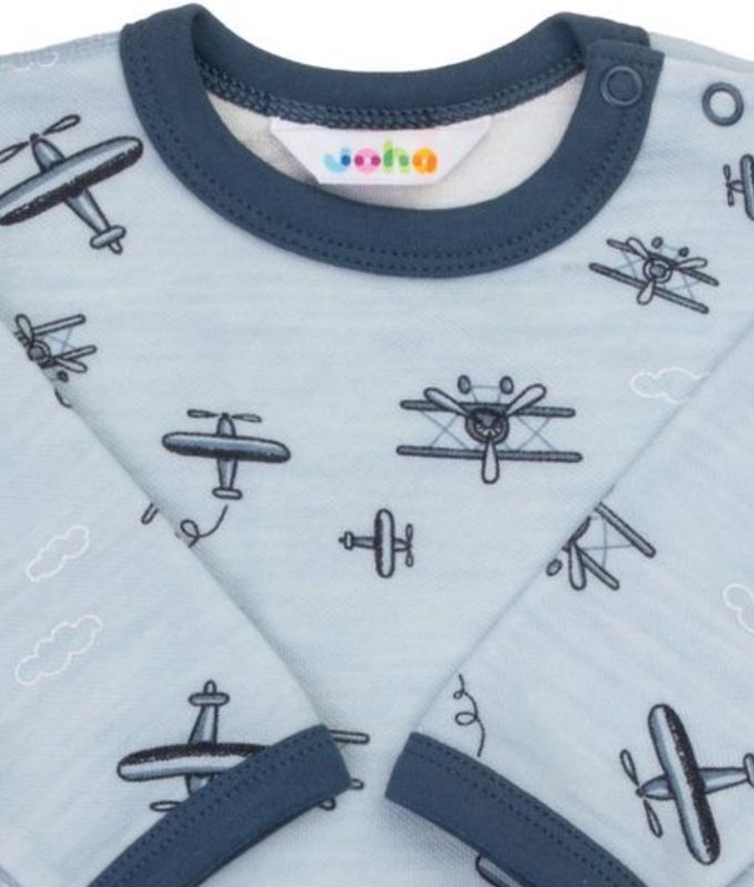 Joha ull/bambus trøye Propeller - Lyseblå