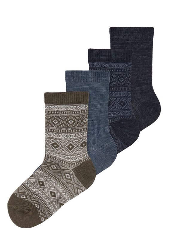 NmmWak Wool 4-pack Sock - Blue Graphite