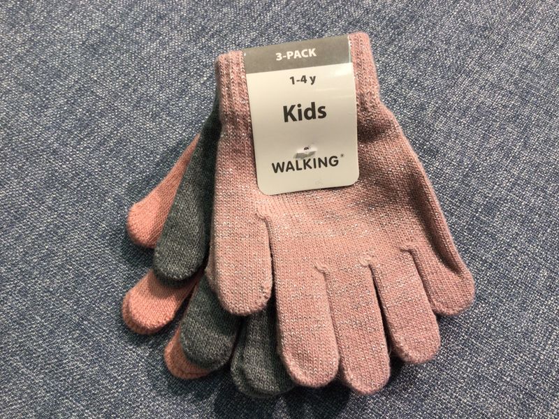 Hansker 3-pk - Str 1-4 år