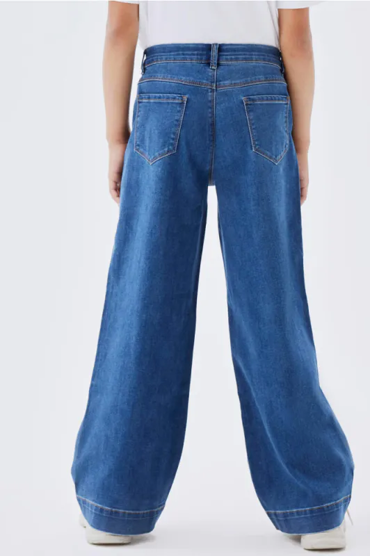 NkfRose Highwaist Wide Jeans 1356 - Medium Blue