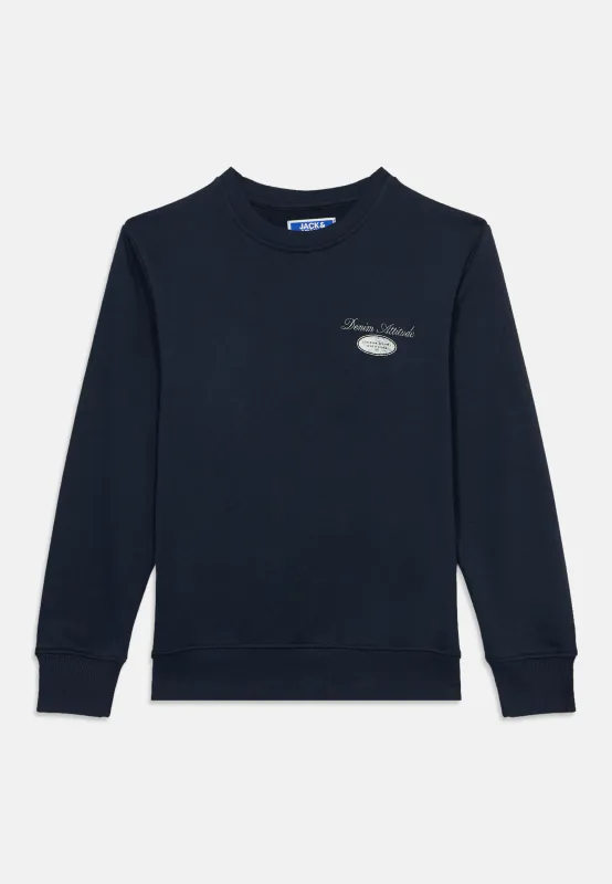 Jack&Jones jr Dover Graphic Sweat Genser - Navy Blazer
