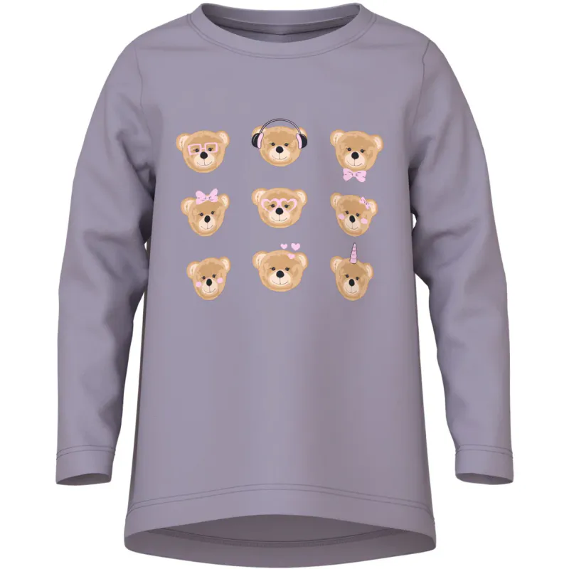 Name It Violet Ls Topp - Lavender Gray