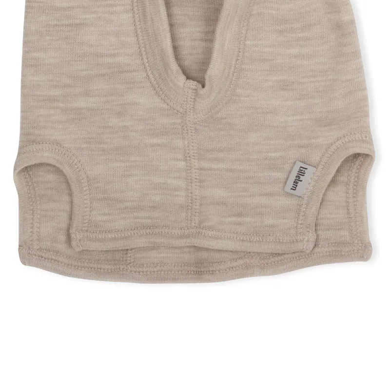 Lillelam Balaclava Dobbel - Lys Beige